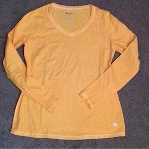 Champion Yellow Basic Long Sleeve V Neck